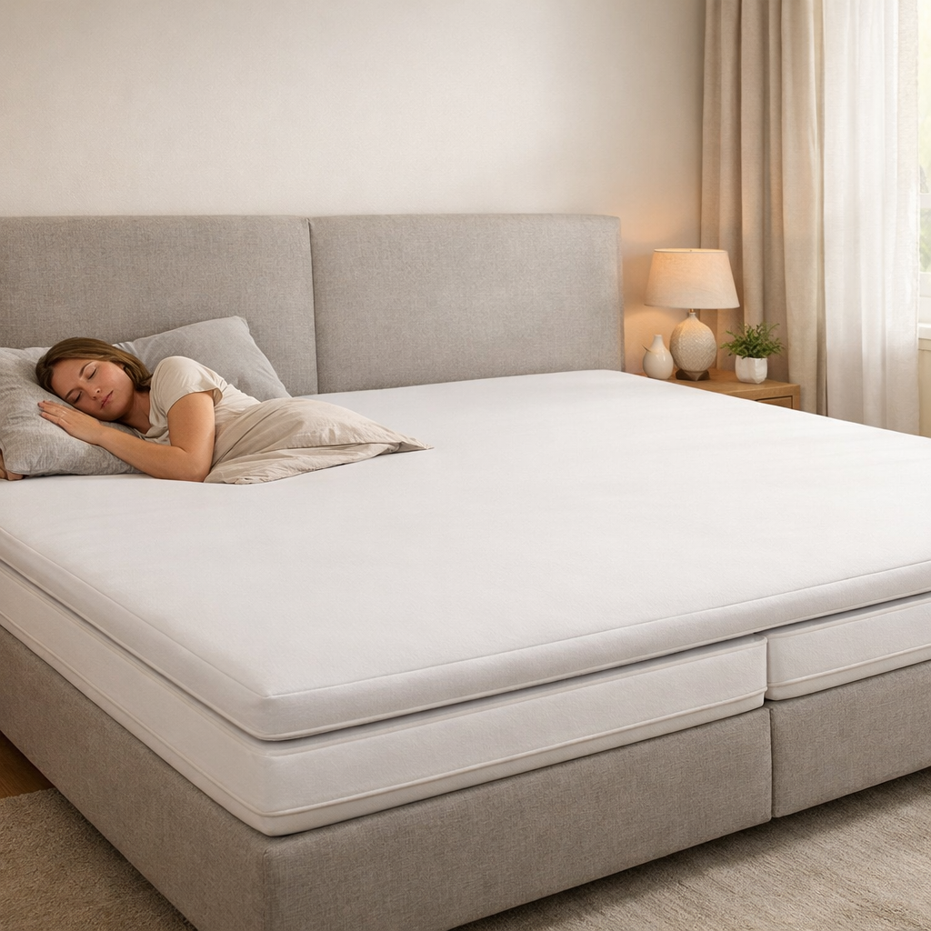 Mehr Schlafkomfort im extrabreiten Doppelbett mit Topper